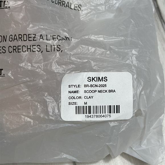 Skims Scoop Neck Bra Clay Medium New With Tags - Picture 7 of 9